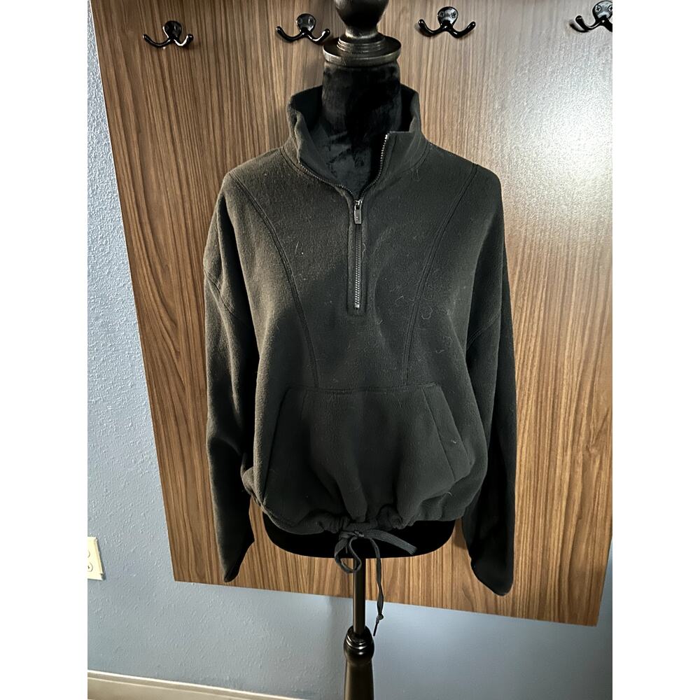Victoria's Secret PINK Black Quarter Zip Pullover in Size M